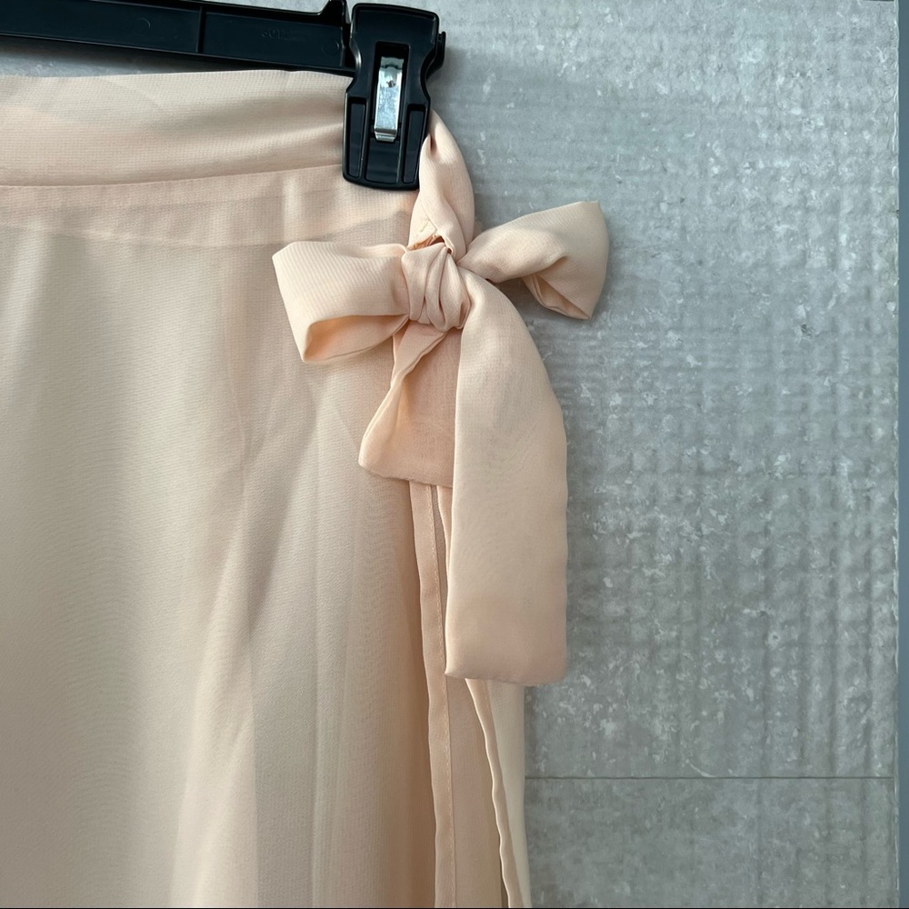 Apricot Sheer Cover Up Sarong Wrap Skirt